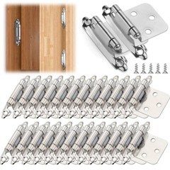1/2″ Overlay Kitchen Cabinet Hinges Satin Brushed Nickel Flush Mount with Screws