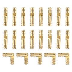 uxcell 20Pcs Invisible Barrel Hinges, 5x25mm Brass 0.2 x 0.98 Inch, Gold