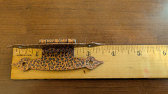 Vtg Hammered Copper 5 Cabinet Drawer Pulls 4 Surface Mount Hinges No Screws EC