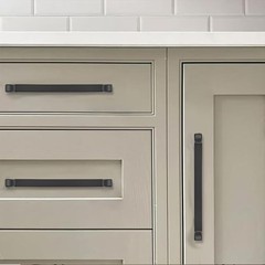 SET OF 10 Cabinet Pulls Zinc Alloy Handles 5″ Long NOB Matte Black Square