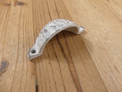 6 Cup Pulls Distressed White Drawer Cabinet Bin Handles Cast Iron Hardware Knob