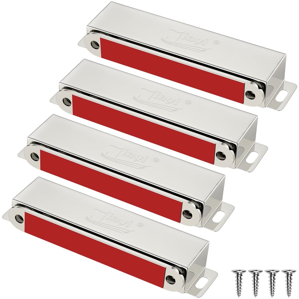 90lb Heavy Duty Magnetic Cabinet Door Catch Stainless Steel 4 Pack Strong Latch