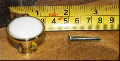 10x Gold Cabinet Drawer Knob with White Front 1 1/4″ W Face x 1″ L