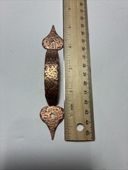 16 Hammered Copper over Steel Cabinet Pulls 5” Long. 3 1/4” C/C Striped