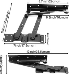 2 Pairs 4 PCS 150N Folding Gas Hydraulic Lift up Table Mechanism, 9.5 Inch Lift