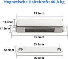 2 Pack | Heavy-Duty Magnetic Door Catch – 90lb Pull Large-90Lbs, Silver