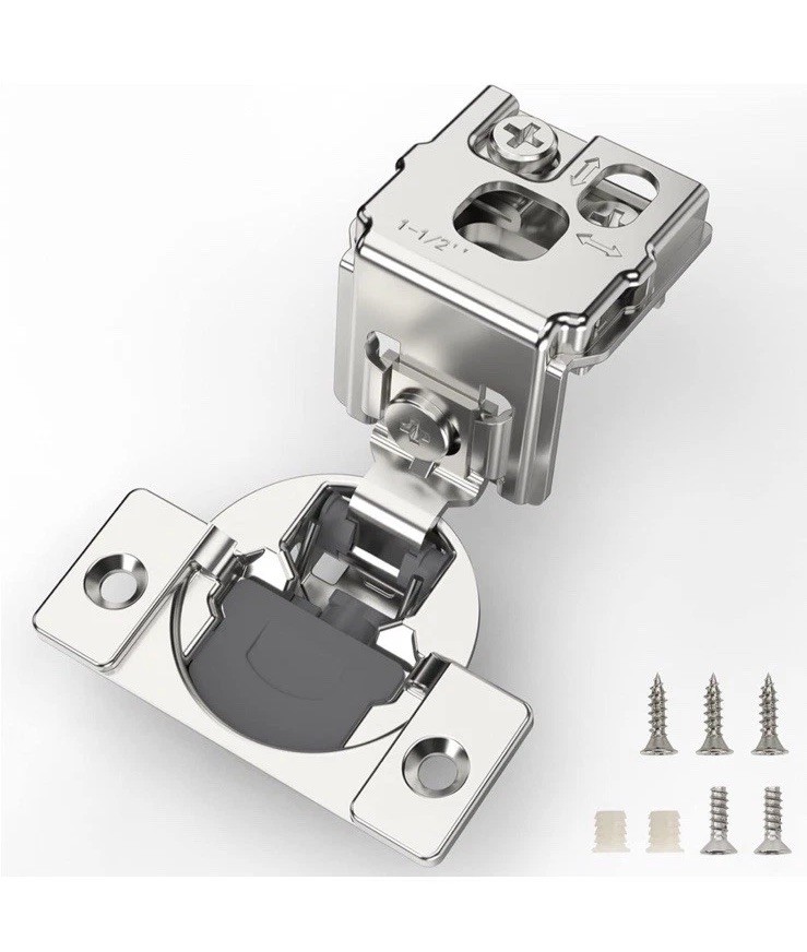 FURNIWARE Furniware 56 Pieces Soft Closing Cabinet Hinges, 1-1/2′ 105 Degree