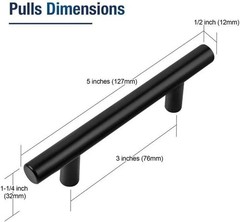 30 Pack 5 Inch Kitchen Cabinet Handles Matte Black Cabinet Pulls Black Drawer..