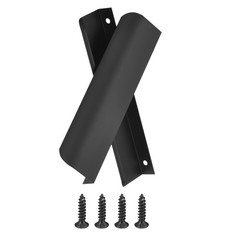 25X Finger Edge Pull Furniture Drawer Handles 5 inch Hole Center Black