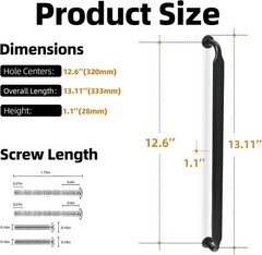 6 Pack Matte Black Cabinet Pulls 12.6in Hole Center Zinc Drawer Handles