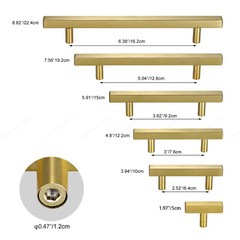 Gold Square Cabinet Handles Kitchen Bar Cupboard Drawer Door Knob Pulls Lot