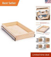 13”W x 21”D x 3”H Soft Close Slide Out Wood Drawer Organizer for Kitchen, Cab…