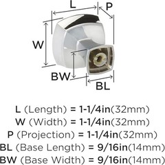 | Cabinet Knob | | 1-1/4 inch (32 mm) Length | Stature 1 Pack Polished Chrome
