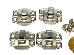 4 Sets 24mm x 19mm silver Mini screws Box Decorative Case Hasp Latch