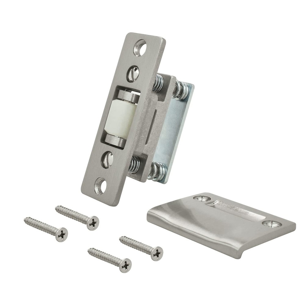 Nuk3y Heavy Duty Solid Brass Roller Catch Full Lip Strike Satin Nickel