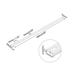 DIN Rail Slotted Aluminum Mounting Guide 26×1.4×0.3″ with Cover 6 Pcs, Silver