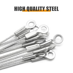 10 Pcs 12″ Stainless Steel Cabinet Door Restraint Cable Flexible Braided Limiter