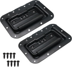 2 Pcs 6.34″ Recessed Spring Loaded Handle with Rubber Grip, Surface Mount Chest