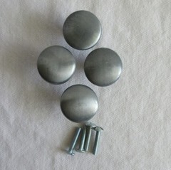 Cabinet knobs pull LOT of 4 silver pewter finish 1 1/8″ round – drawer pull