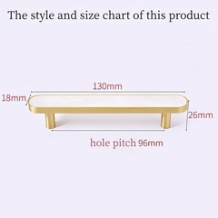 Decorative Brass Cabinet Handles with Acrylic Inlay, Shell Design, 3.8-8.7 Inch