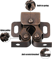 20 Pcs Cabinet Door Latch and Catch Hardware Double Roller Catch Cabinet Latches