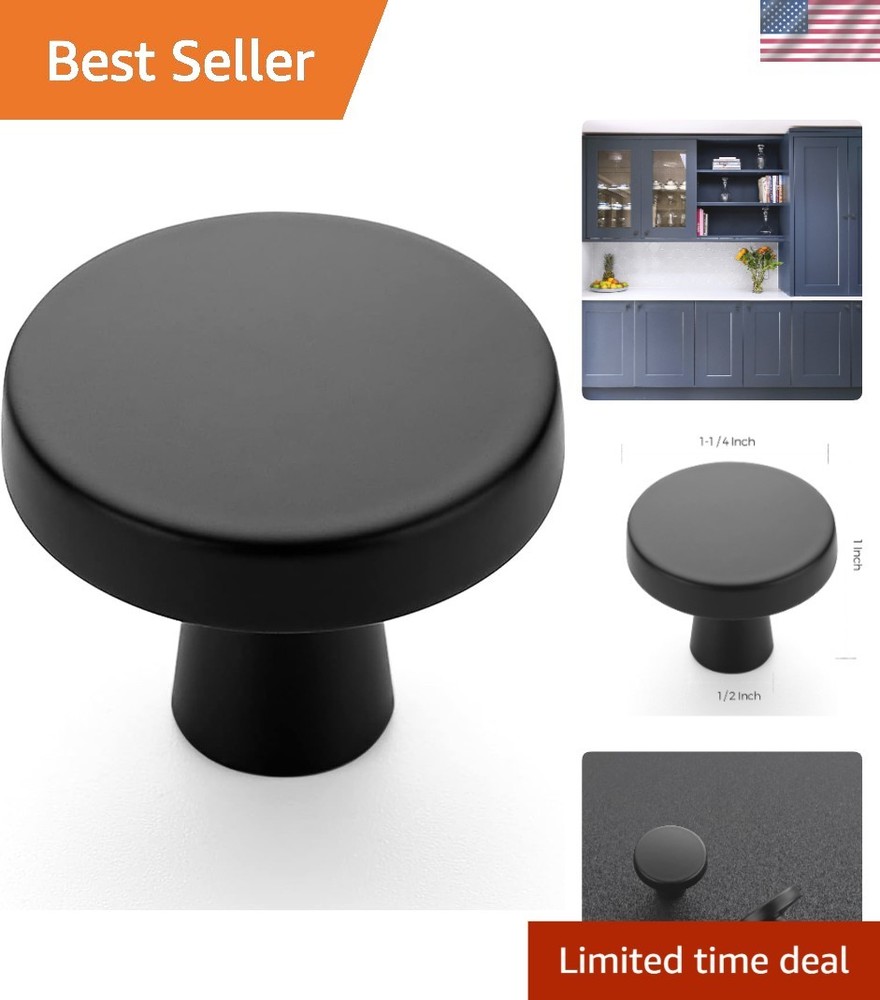 Elegant 25 Pack 1-1/4 Inch Matte Black Drawer Knobs – Simple Cabinet Hardware