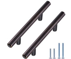 30 Pack Bronze Solid Cabinet Handles Drawer Pulls, 5.38″ (3-inch Hole Center)