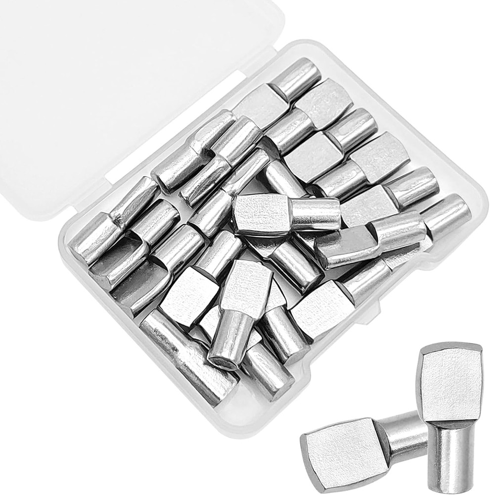 22 Pcs Shelf Pins Pegs,1/4 Inch Diameter Spoon Shape Nickel Plated Shelf Support