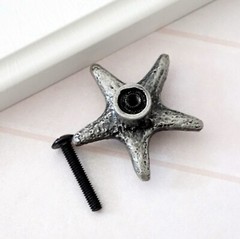 Starfish Antique Silver Dresser Knob Drawer Knobs Kitchen Cabinet Sea Star
