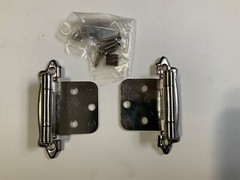 Amerock BP7329-G9 Face Mount Modern Self Closing Hinge, Sterling Nickel,