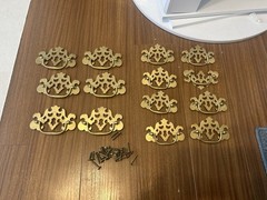 12-Pack Brass Polished Gold Classic Bail Pulls for Cabinet/Drawer w/ Screws