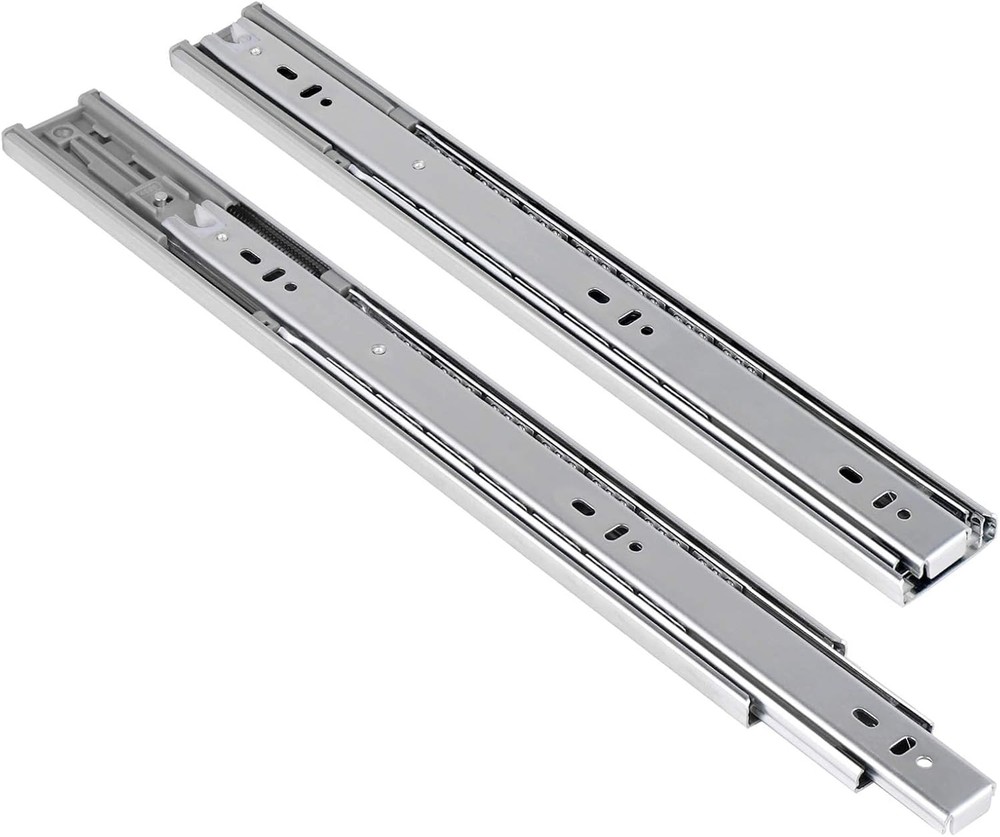 1 Pair 22 Inch 100 LB Capacity Full Extension Soft/Self Close Ball Bearing Side