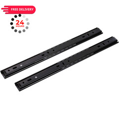 TOOPONE Drawer Slides, A Pair Full Extension 2 Section Ball 11 Inch, Black