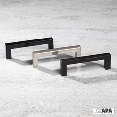 Black Cabinet Handles – 3 Inch Hole Center Modern Squared Drawer Pulls – 25 Pack