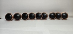 Lot of 9 Bronze Copper Round Metal Drawer Cabinet Knob Pulls W/Screws