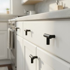 Set of 30 Matte Black Stainless Steel T Bar Cabinet Handles – Modern Elegance
