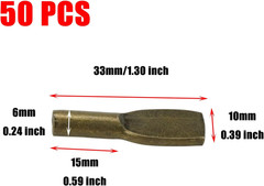 50 PCS Shelf Pegs Pins Solid Metal Antique Bronze Spoon Shape 6mm 0.24 Inch