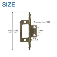 10pcs Non-Mortise Hinges Iron Butt Hinge Cabinet Hinges Door Hinges Bronze