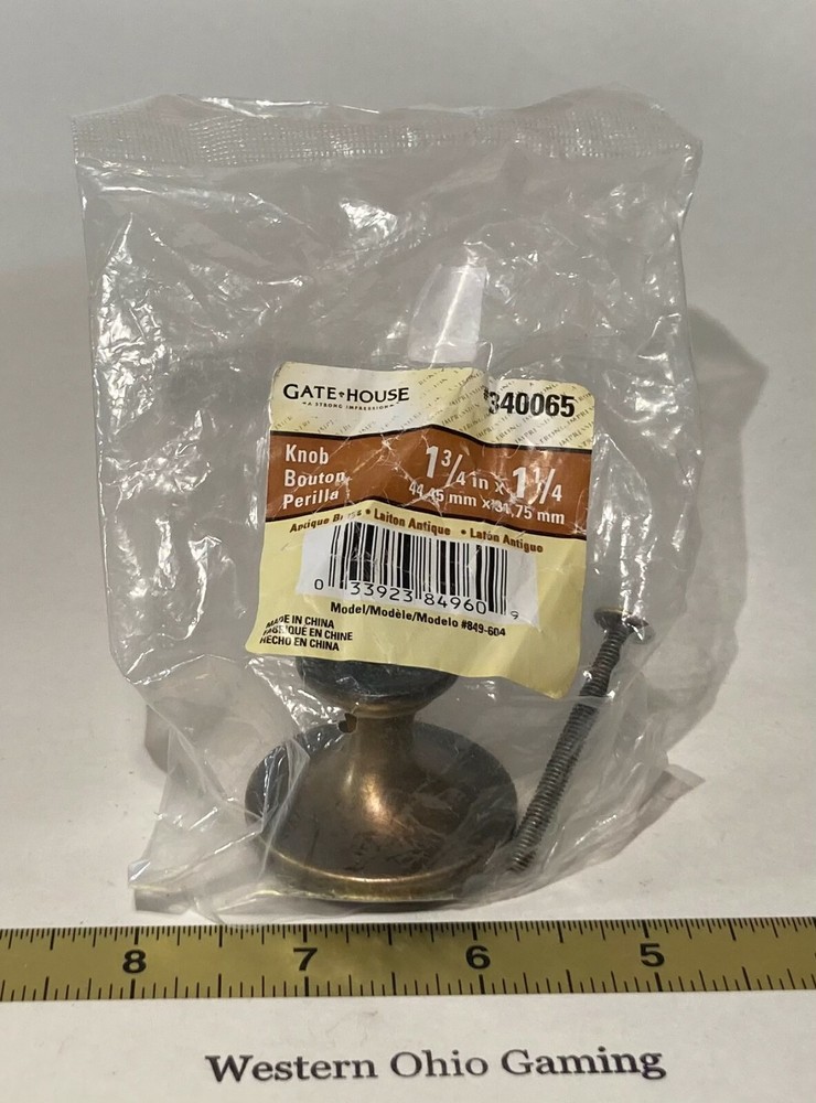 Antique Brass Knob 1 3/4″ x 1 1/4″ for Drawers Cabinets with Hardware NEW