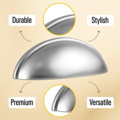 3 Inch Hole To Hole Drawer Pulls – 10 Pack – Cup Pulls For Cabinets And Drawers
