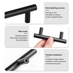 2″ – 16″ Matte Black Kitchen Cabinet Pulls Stainless Steel Drawer T Bar Handles