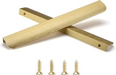 30 packs Brushed Brass Edge Finger Tab Pull for Cabinets Kitchen Concealed Drawe