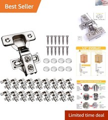 Self-Closing Stainless Steel Cabinet Hinges – 20 Pack, Modern Design Features