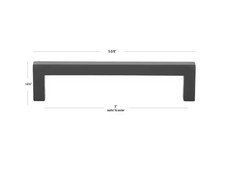 *10-Pack* GlideRite 5 in. Matte Black Square Slim Cabinet Drawer Bar Pulls