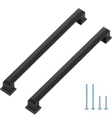10 Pack Matte Black Cabinet Pulls 7-1/2 Inch(192mm) Hole Center Cabinet Hardware