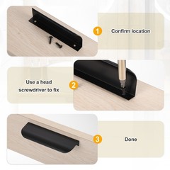 8Pcs 3 Inch Aluminum Alloy Finger Pulls for Cabinets Dresser Black