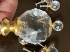Set of 9 Acrylic Knobs Gold Accent Metal Screws Included