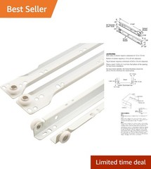 Durable R 7211 Drawer Slide Kit – Steel Tracks & Plastic Wheels, 75 lbs Max Load