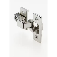Half Overlay Self-Closing No Radius Cabinet Hinge in Satin Nickel – (Set of 24)