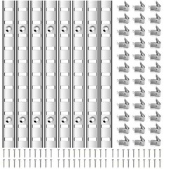 Adjustable Shelf Bracket 40 Inch 8 Pack Silver Shelf Pilaster Strips Shelf Ra…